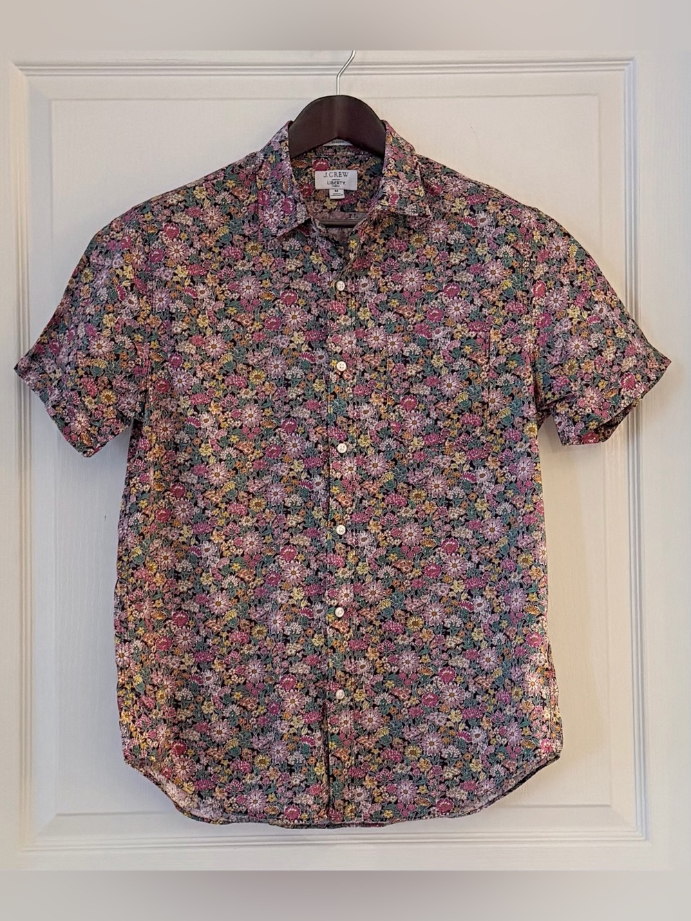J. Crew Made With Liberty Fabric Men’s Short-Sleeve Floral Button-Down Shirt